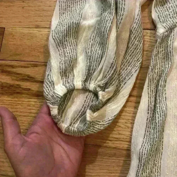 Blue Island Women’s Striped Swim Cover Up Metallic Threading Tassels Sz S - Picture 4 of 9